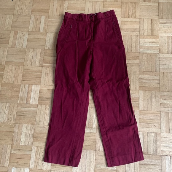 Wine Red Straight Leg Pants - Picture 1 of 13